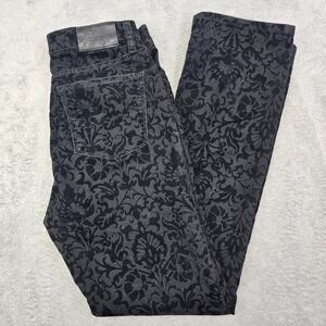 Lauren Ralph Lauren Velvet‎ Burnout Jeans Women's 8 Black Holiday Party Pants